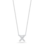 Roberto Coin Tiny Treasures 18ct White Gold 0.05ct Love Letter X Necklaces