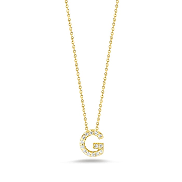 Roberto Coin Tiny Treasures 18ct Yellow Gold 0.06ct Love Letter G Necklaces