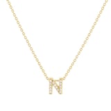 Roberto Coin 18K Yellow Gold Tiny Treasures Diamond Love Letter N Necklace