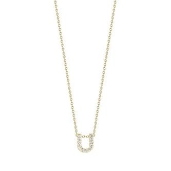 Roberto Coin 18K Yellow Gold Tiny Treasures Diamond Love Letter U Necklace