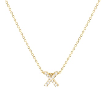 Roberto Coin 18K Yellow Gold Tiny Treasures Diamond Love Letter X Necklace