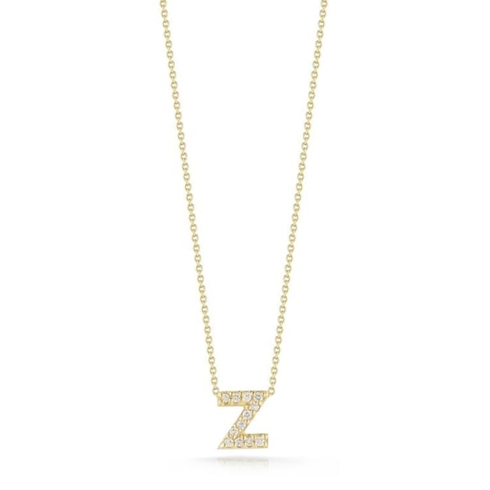 Roberto Coin Tiny Treasures 18ct Yellow Gold 0.05ct Love Letter Z Necklaces