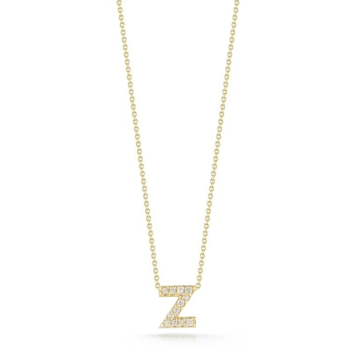 Roberto Coin Tiny Treasures 18ct Yellow Gold 0.05ct Love Letter Z Necklaces