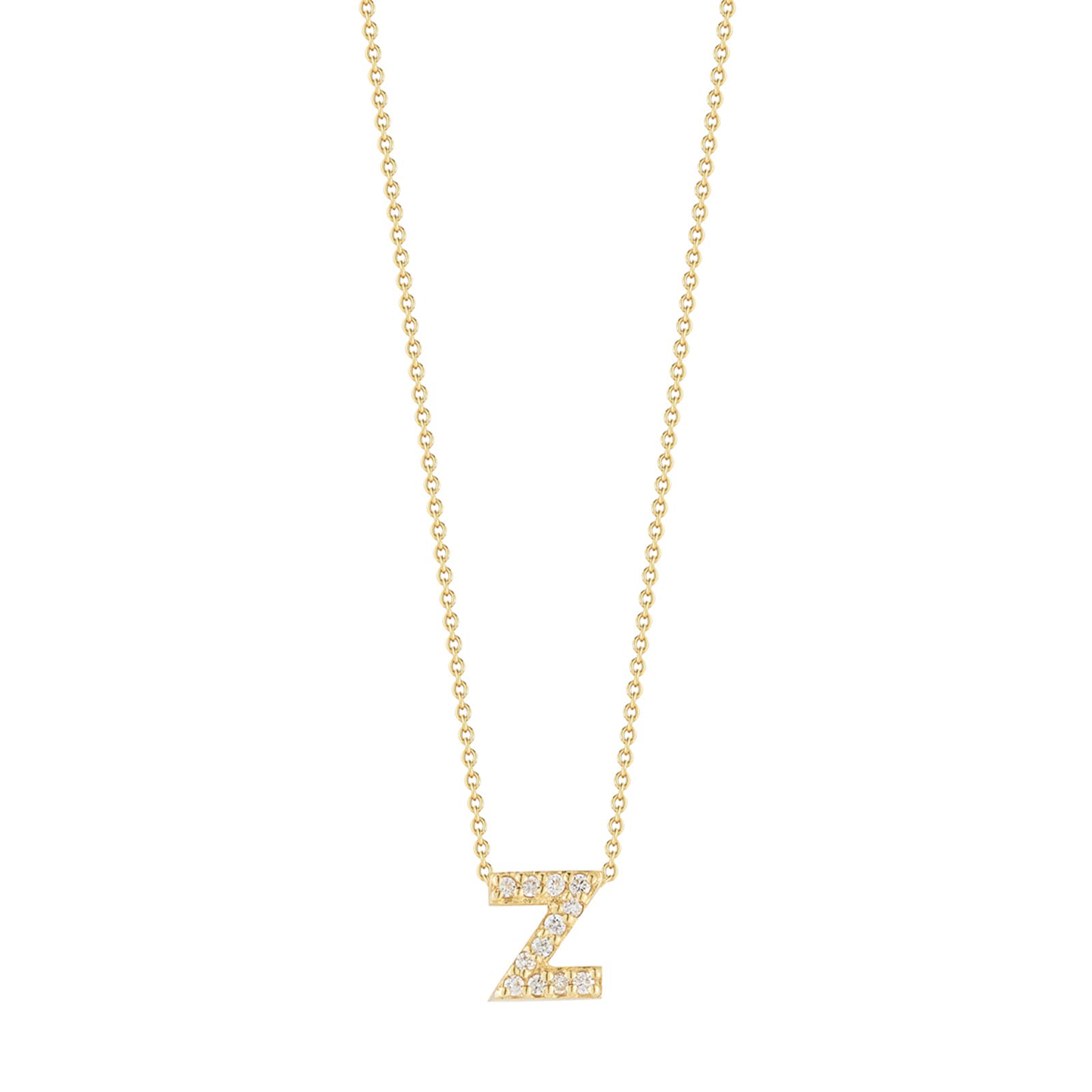 Roberto Coin 18K Yellow Gold Tiny Treasures Diamond Love Letter Z Necklace
