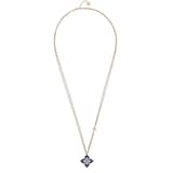 Roberto Coin Princess Flower 18ct Rose Gold 0.76ct Diamond & Lapis Pendant Necklace - Large Size Pendant