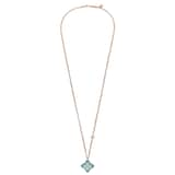 Roberto Coin Princess Flower 18ct Rose Gold 0.76ct Diamond & Turquoise Pendant Necklace