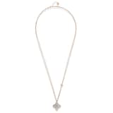 Roberto Coin Princess Flower 18ct Rose Gold 0.76ct Diamond Pearl Pendant Necklace