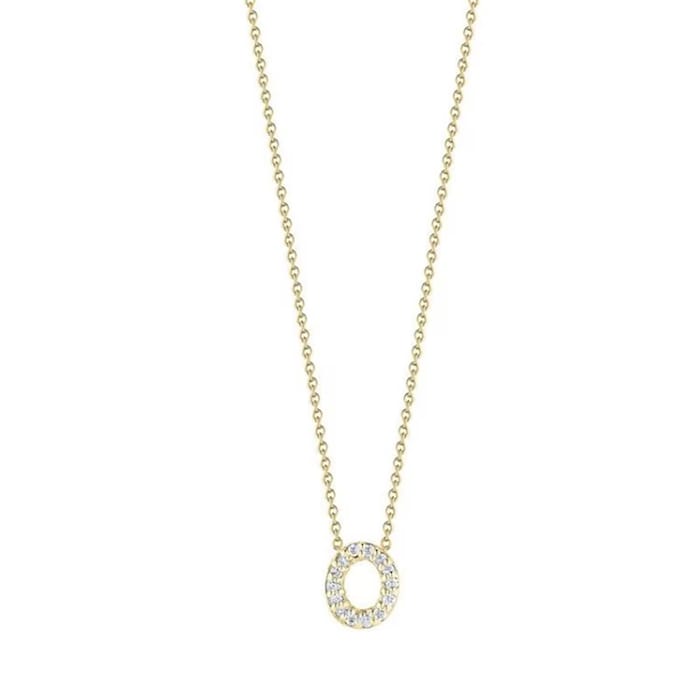 Roberto Coin 18K Yellow Gold Tiny Treasures Diamond Love Letter O Necklace
