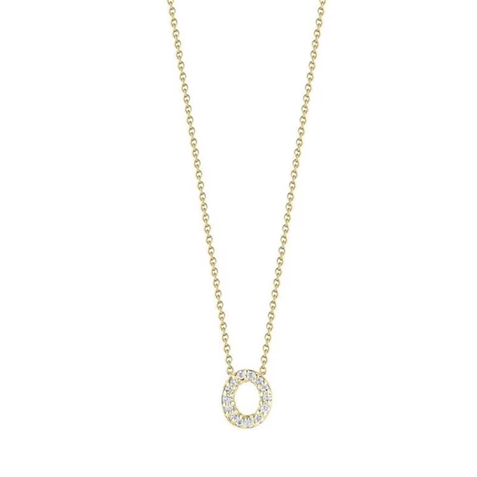 Roberto Coin 18K Yellow Gold Tiny Treasures Diamond Love Letter O Necklace
