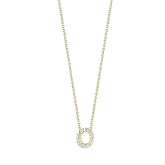 Roberto Coin 18K Yellow Gold Tiny Treasures Diamond Love Letter O Necklace