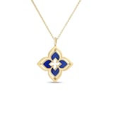 Roberto Coin 18K Yellow Gold Ventian Princess Pirouette Diamond & Lapis Flower Necklace