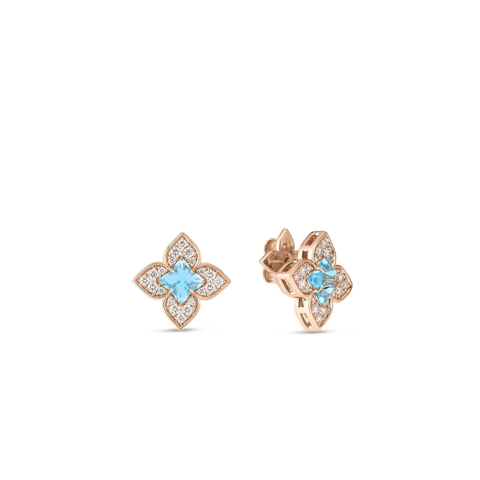 Roberto Coin 18K Rose Gold Venetian Princess Carnival Diamond & Topaz Stud Earrings