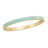 Roberto Coin 18K Yellow Gold Mosaic Diamond Accent & Turquoise Bangle