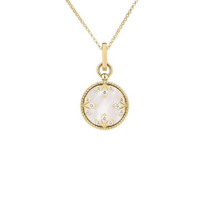 Roberto Coin 18K Yellow Gold Venetian Medallions Diamond & Mother Of Pearl Necklace