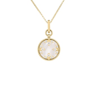 Roberto Coin 18K Yellow Gold Venetian Medallions Diamond & Mother Of Pearl Necklace Roberto Coin 18K Yellow Gold Venetian Medallions Diamond & Mother Of Pearl Necklace