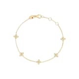 Roberto Coin 18K Yellow Gold Love In Verona Five Station Diamond Flower Bracelet