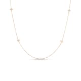 Roberto Coin Love In Verona 18K Rose Gold 0.49cttw Diamond 10 Station Flower Necklace