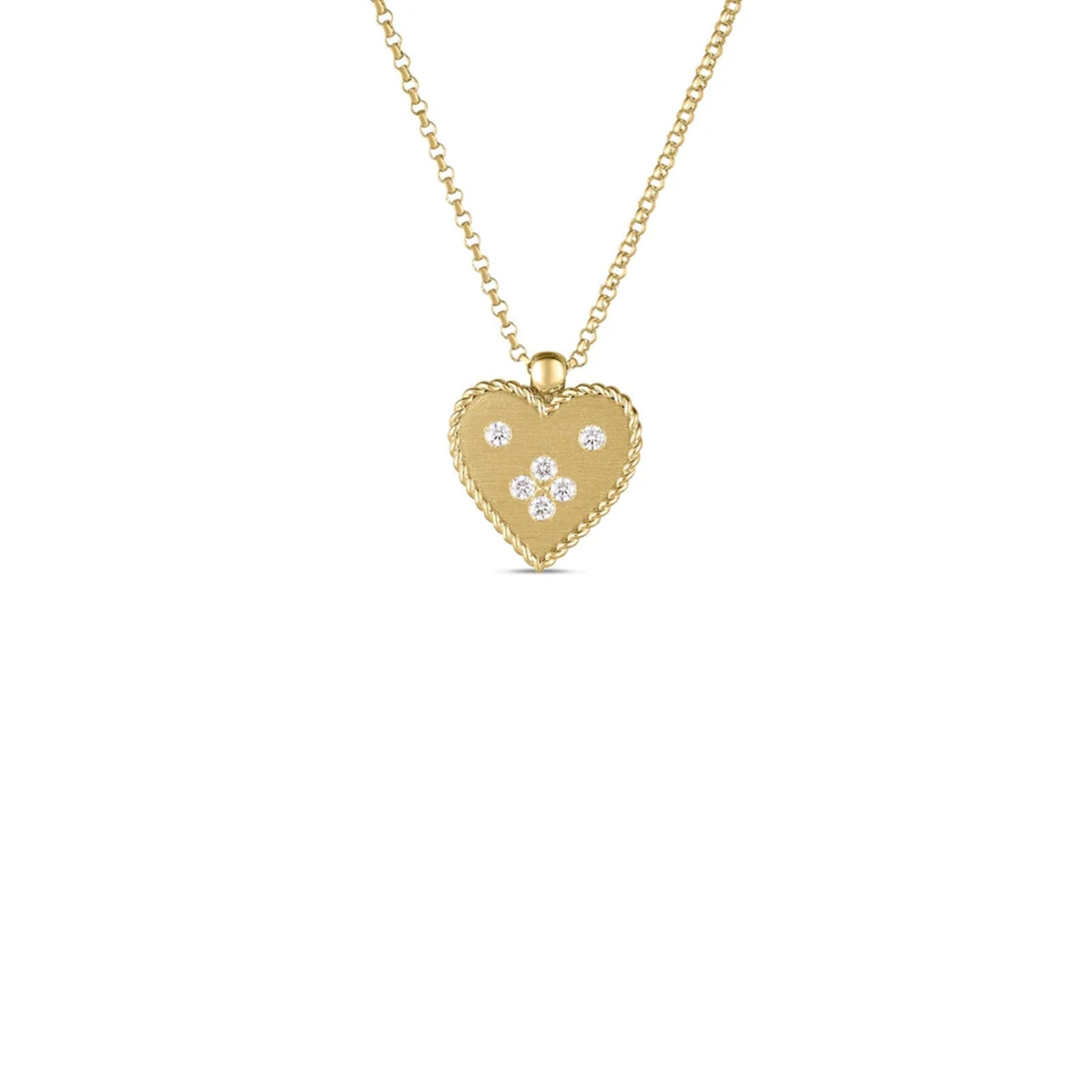 Roberto Coin 18K Yellow Gold Venetian Princess Diamond Small Heart Pendant Necklace