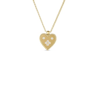 Roberto Coin 18K Yellow Gold Venetian Princess Diamond Small Heart Pendant Necklace