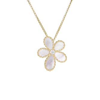 Roberto Coin 18K Yellow Gold Jasmine Diamond & Mother Of Pearl Flower Necklace