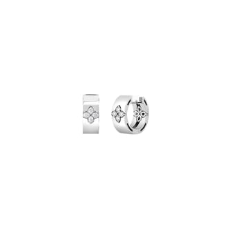Roberto Coin 18K White Gold Love In Verona Diamond Small Hoop Earrings