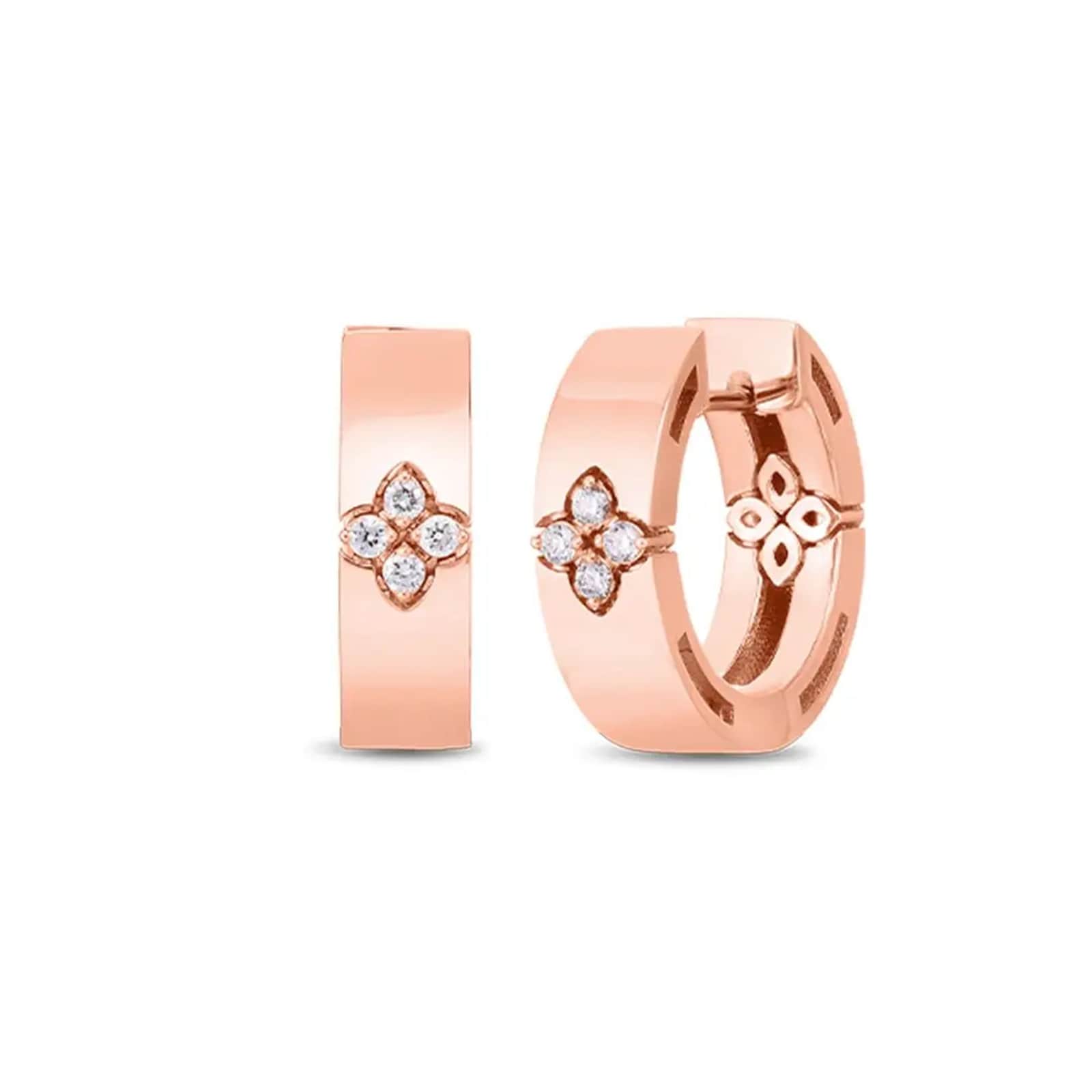 Roberto Coin 18K Rose Gold Love In Verona Diamond Small Hoop Earrings