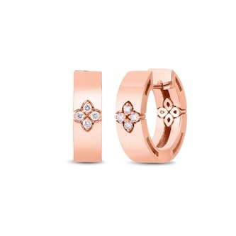 Roberto Coin 18K Rose Gold Love In Verona Diamond Small Hoop Earrings