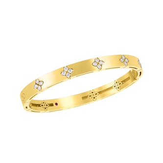 Roberto Coin 18K Yellow Gold Love In Verona Diamond Petite Bangle