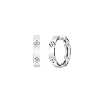 Roberto Coin 18K White Gold Love In Verona Diamond Flower Hoop Earrings