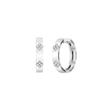 Roberto Coin 18K White Gold Love In Verona Diamond Flower Hoop Earrings