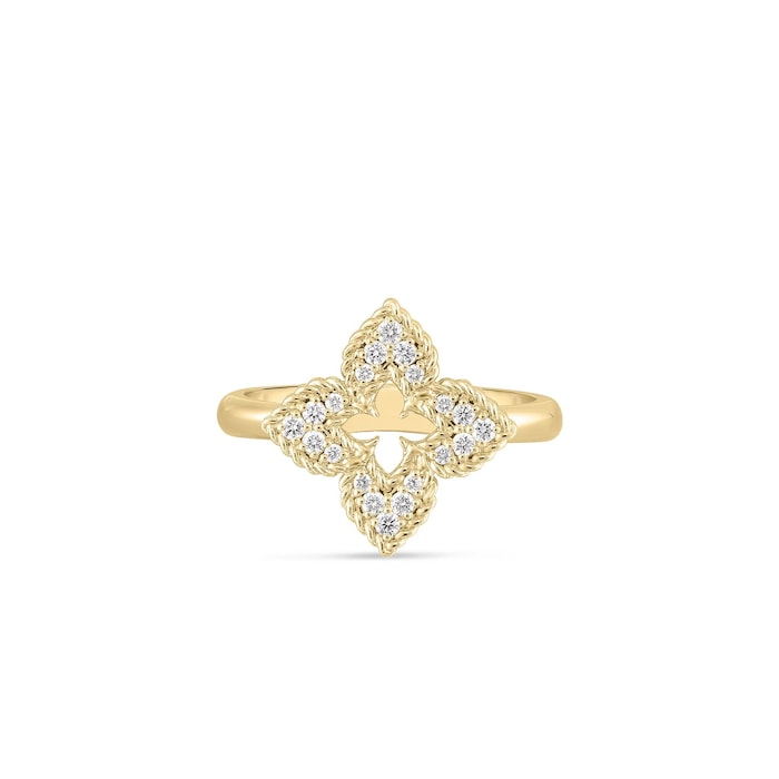 Roberto Coin 18K Yellow Gold Venetian Princess Diamond Flower Ring - Ring Size 6.5