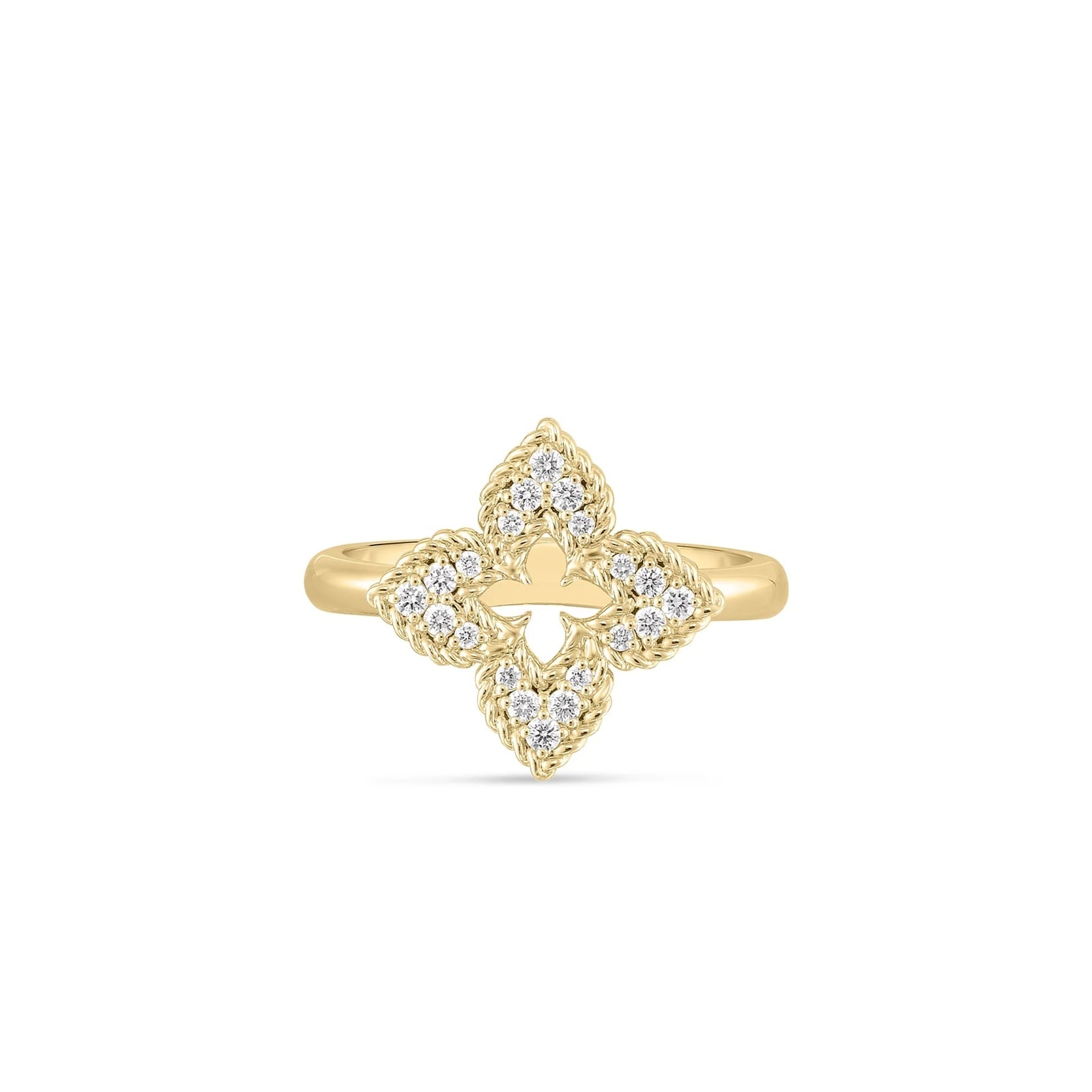 Roberto Coin 18K Yellow Gold Venetian Princess Diamond Flower Ring - Ring Size 6.5