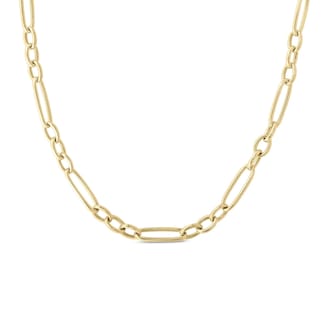 Roberto Coin 18K Yellow Gold Designer Gold Alternating Long & Short Oval Link Necklace
