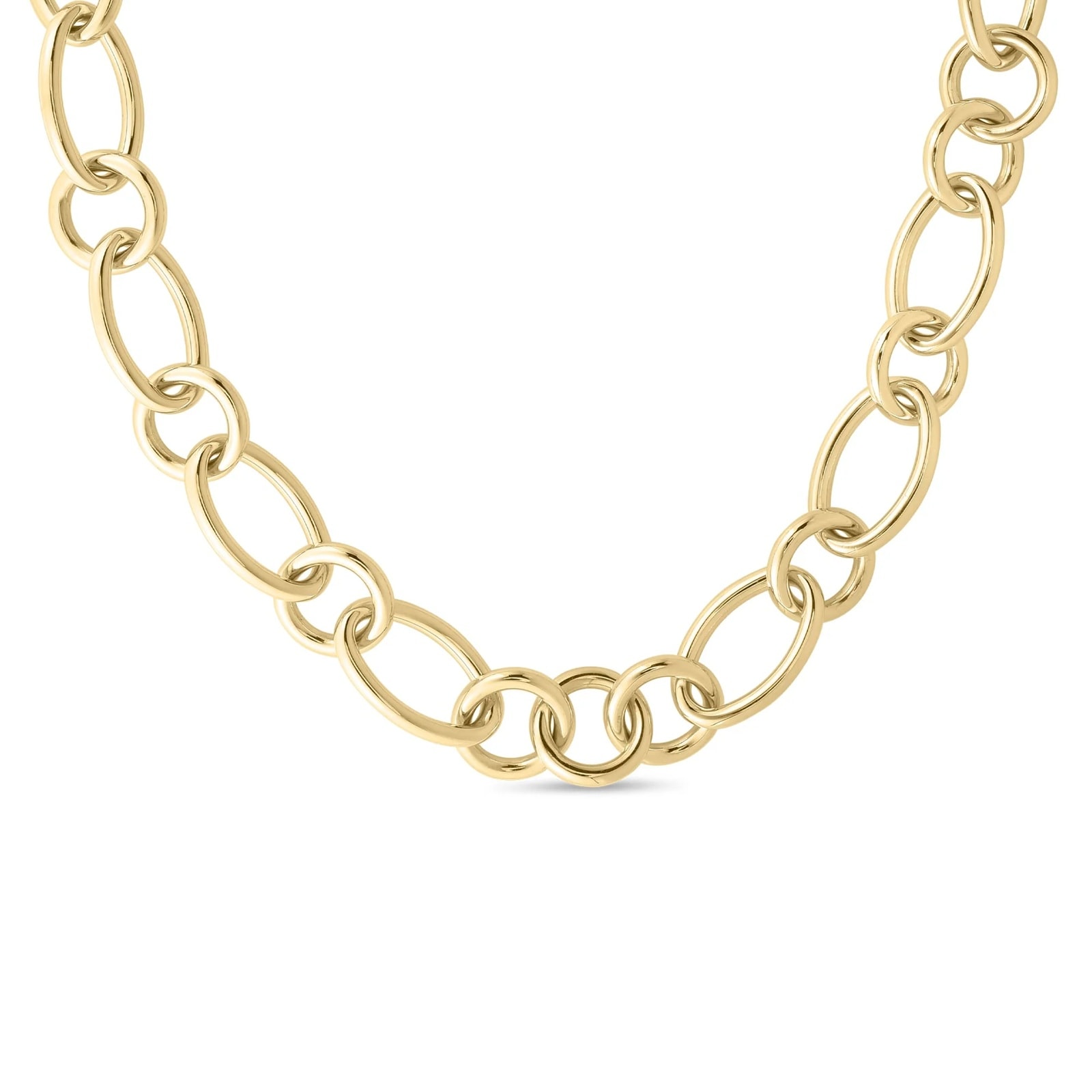 Roberto Coin 18K Yellow Gold Designer Gold Alternating Round & Oval Link Necklace