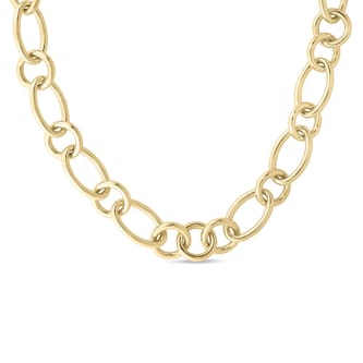 Roberto Coin 18K Yellow Gold Designer Gold Alternating Round & Oval Link Necklace
