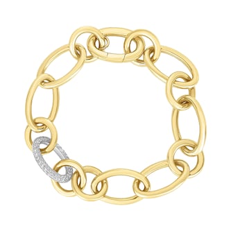 Roberto Coin 18K Yellow Gold Designer Gold Diamond Link Bracelet