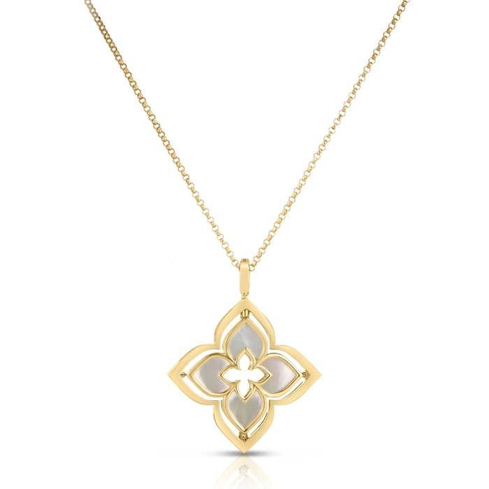 Roberto Coin 18K Yellow Gold Venetian Princess Pirouette Diamond & Mother Of Pearl Necklace