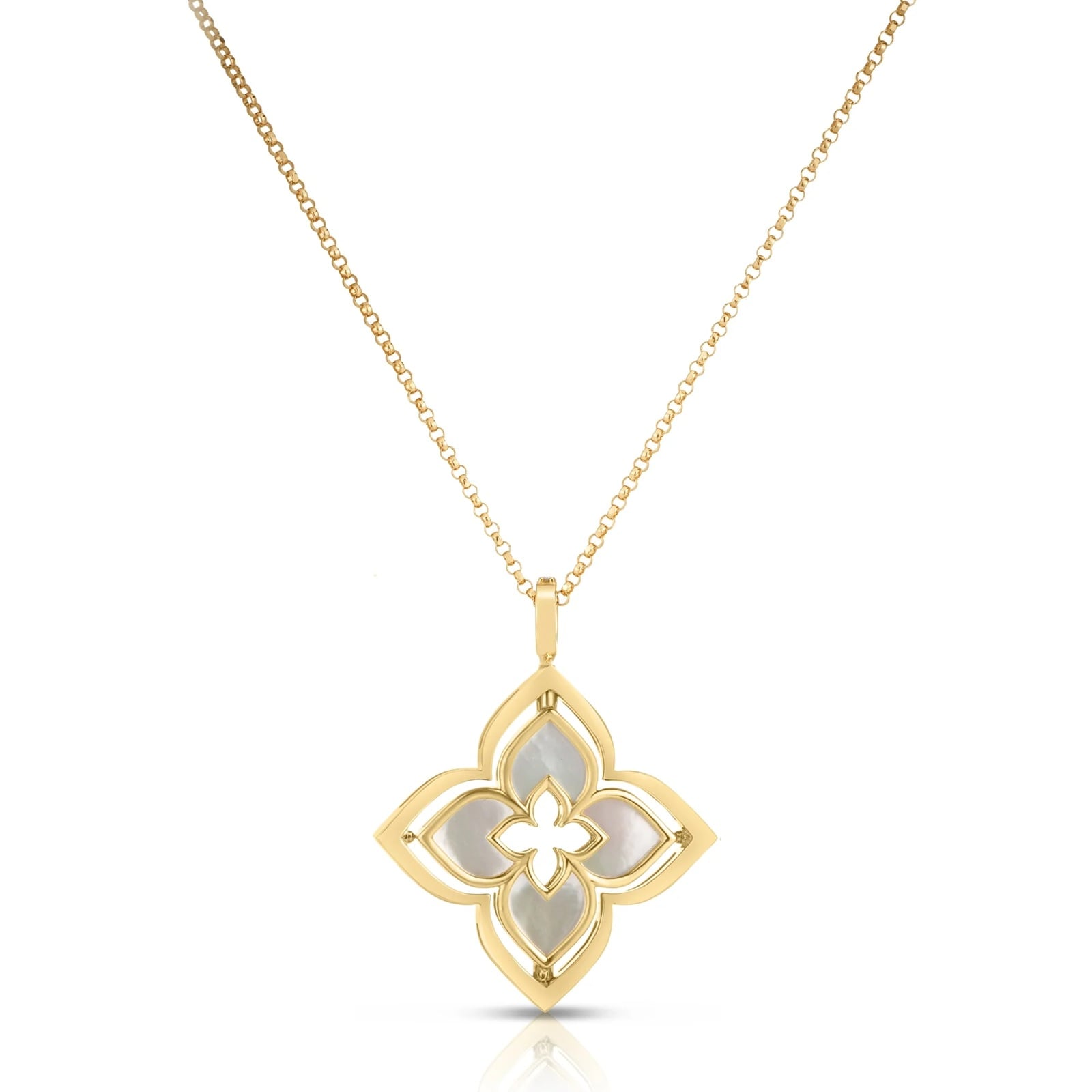 Roberto Coin 18K Yellow Gold Venetian Princess Pirouette Diamond & Mother Of Pearl Necklace