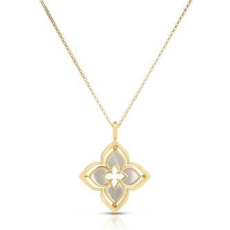 Roberto Coin 18K Yellow Gold Venetian Princess Pirouette Diamond & Mother Of Pearl Necklace