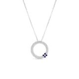 Roberto Coin 18K White Gold Love In Verona Diamond & Blue Sapphire Circle Necklace