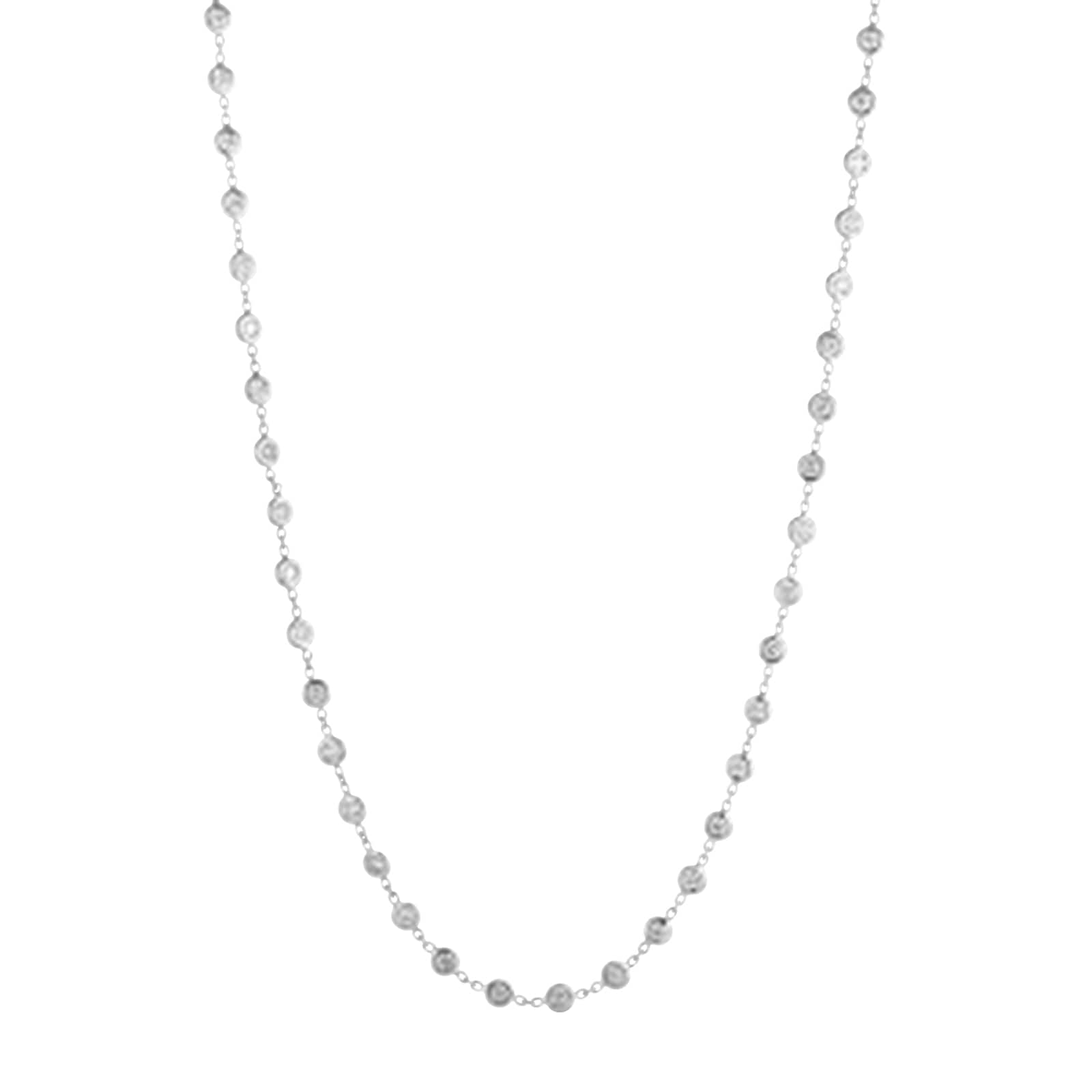 Roberto Coin 18K White Gold Diamonds By The Inch Diamond Station Necklace