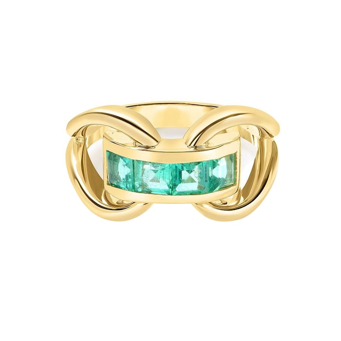 Roberto Coin 18K Yellow Gold Designer Gold Emerald Ring