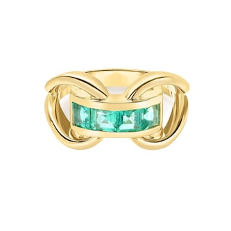 Roberto Coin 18K Yellow Gold Designer Gold Emerald Ring Roberto Coin 18K Yellow Gold Designer Gold Emerald Ring