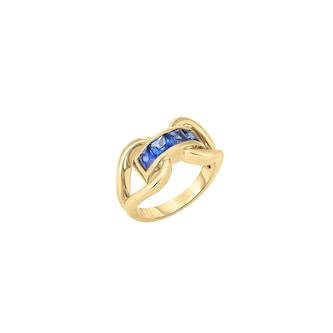 Roberto Coin 18K Yellow Gold Designer Gold Blue Sapphire Ring
