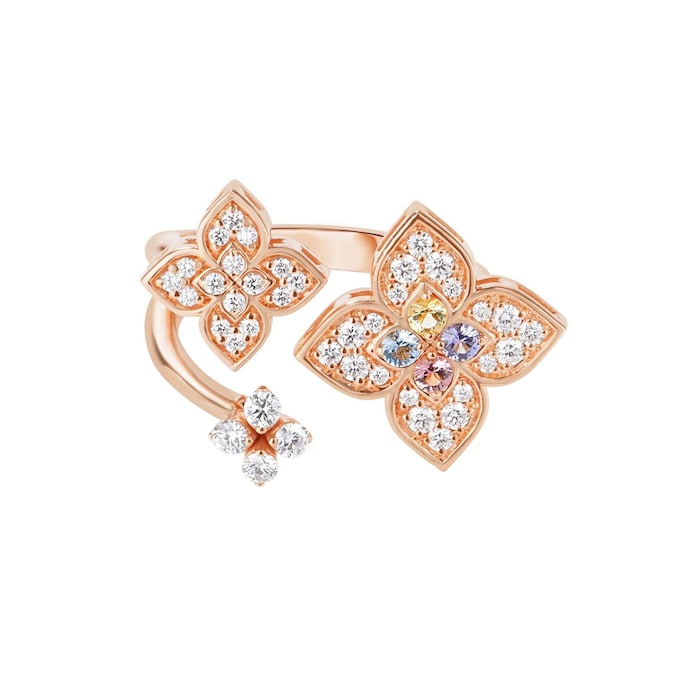 Roberto Coin 18K Rose Gold Venetian Princess Carnival Diamond & Mixed Gemstones Ring - Size 6