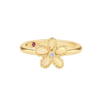 Roberto Coin 18K Yellow Gold Jasmine Diamond Flower Ring