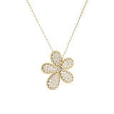 Roberto Coin 18K Yellow Gold Jasmine Pave Diamond Flower Necklace