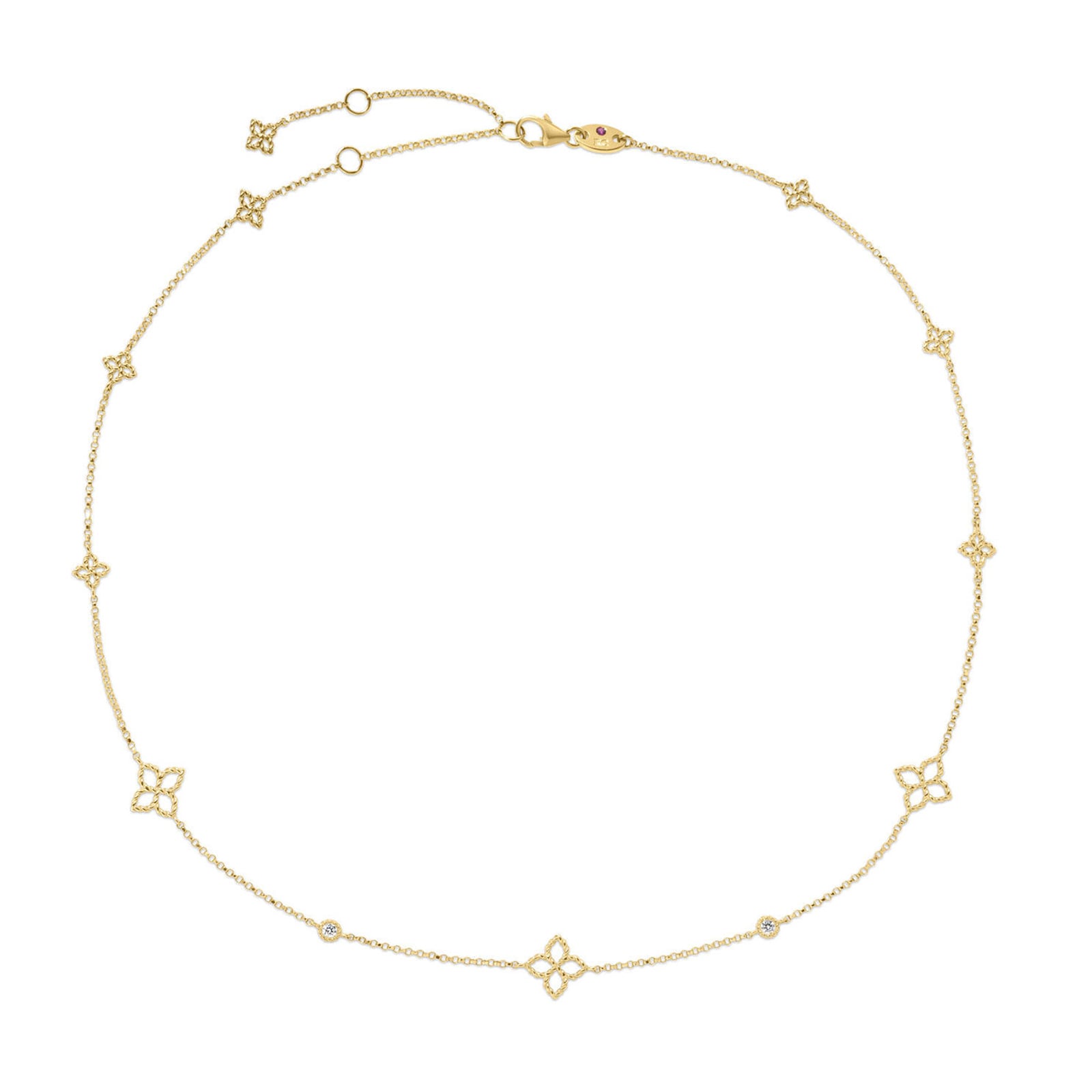 Roberto Coin 18K Yellow Gold Principessa Diamond Station Necklace