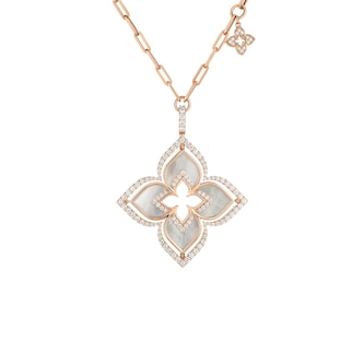 Roberto Coin 18K Rose Gold Venetian Princess Pirouette Diamond & Mother Of Pearl Flower Necklace Roberto Coin 18K Rose Gold Venetian Princess Pirouette Diamond & Mother Of Pearl Flower Necklace