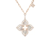 Roberto Coin 18K Rose Gold Venetian Princess Pirouette Diamond & Mother Of Pearl Flower Necklace